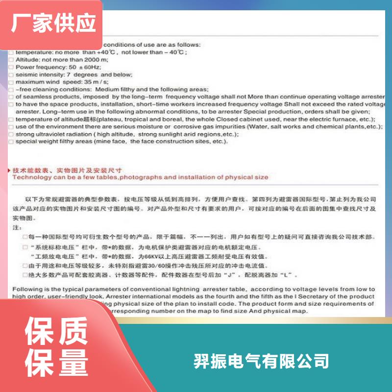 【避雷器】Y10W-216/562【浙江羿振电气有限公司】
