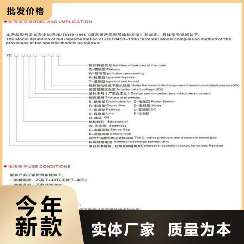 金属氧化物避雷器Y10W-100/260上海羿振电力设备有限公司