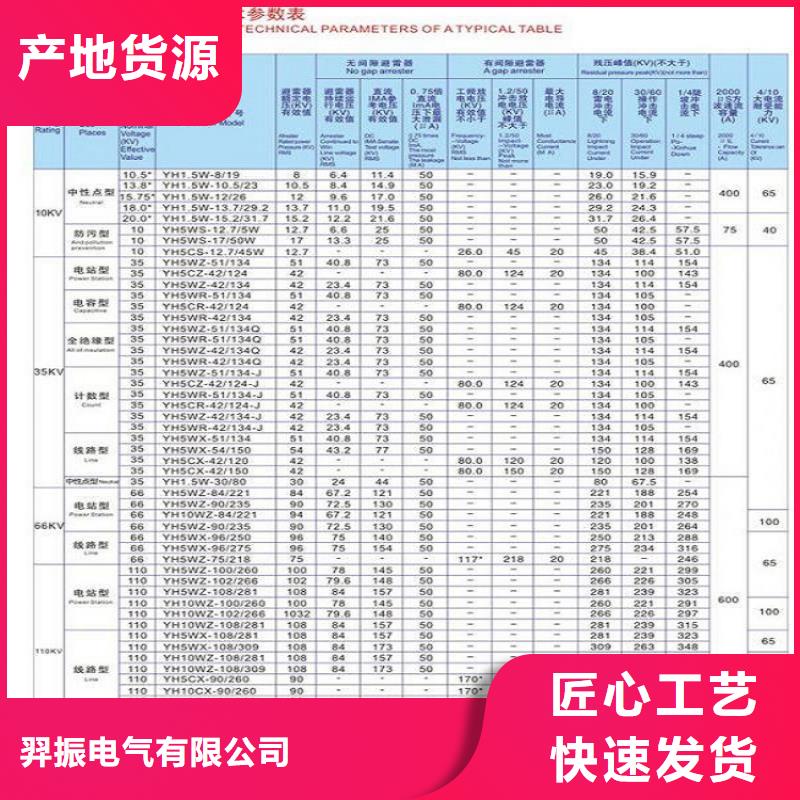 避雷器HY5WZ1-17/45氧化锌避雷器金属氧化物避雷器厂家