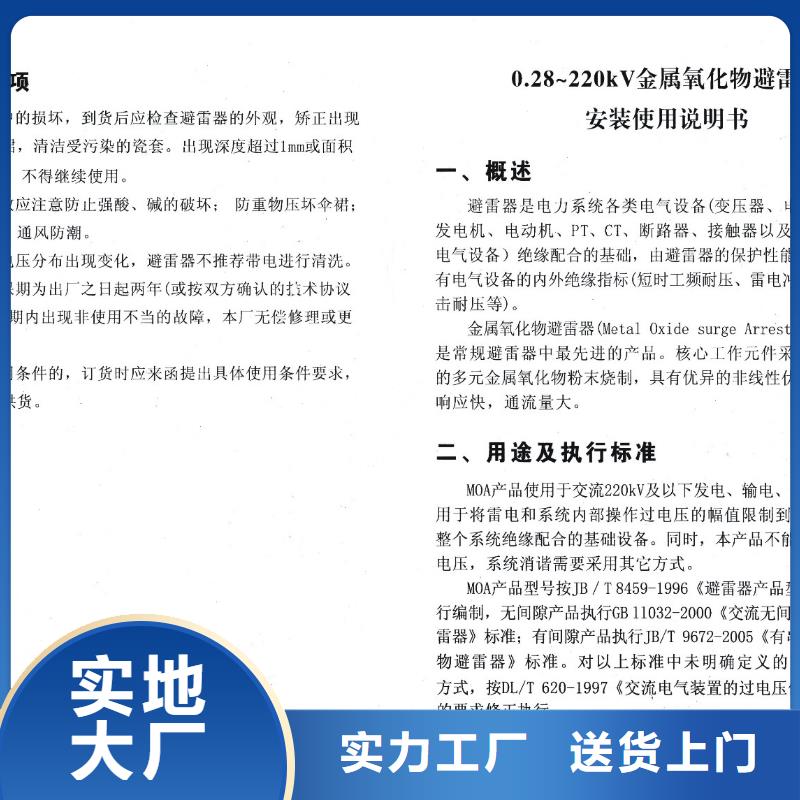 氧化锌避雷器HY10WZ-100/260【浙江羿振电气有限公司】