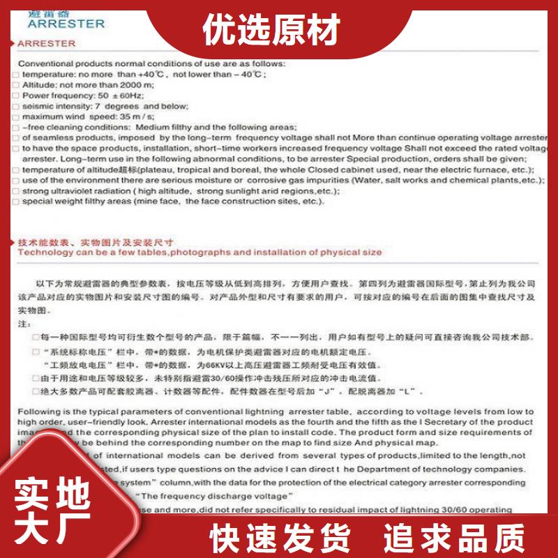 避雷器Y10W1-42/126W【羿振电气】