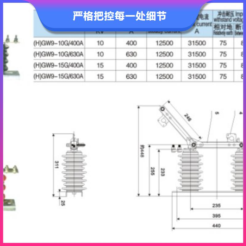 【户外高压隔离开关】GW9-10G(W)/630
