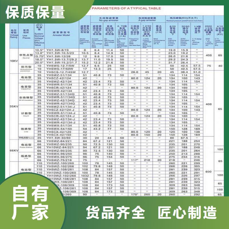 氧化锌避雷器HY5WR1-35/93厂家现货