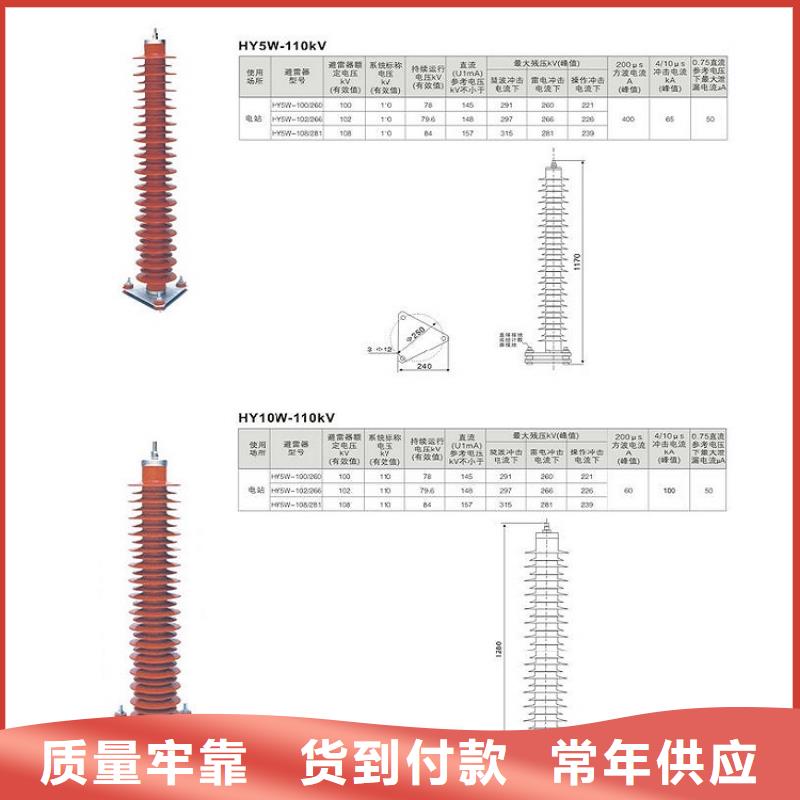 品牌：【羿振电力】金属氧化物避雷器Y10W-204/532