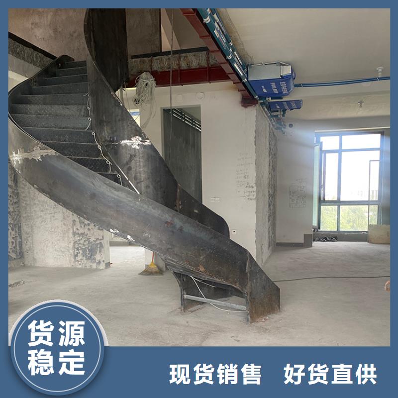 楼梯设计铁艺弧形钢板高端大气